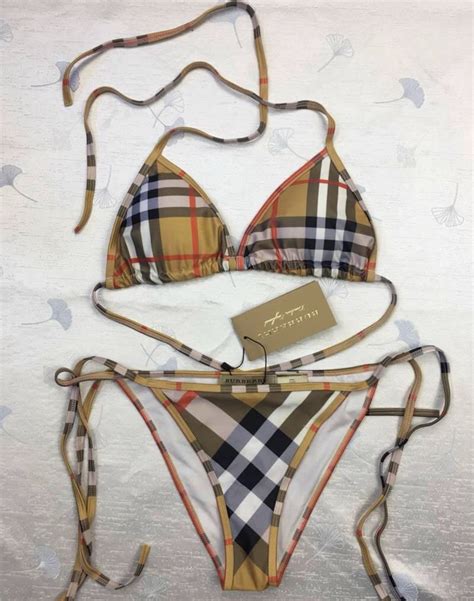 burberry swimsuit dupe|Burberry high waisted bikini.